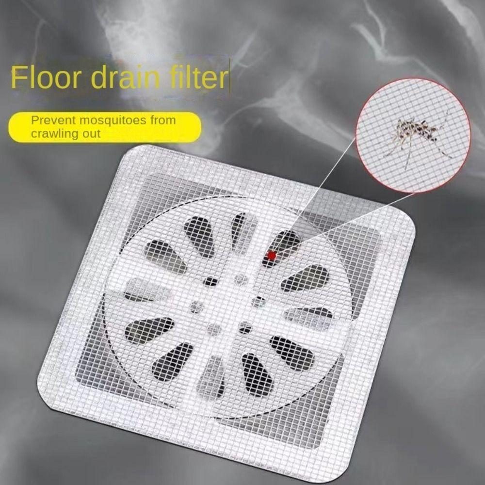 Anti-blocking Disposable Hair Catchers Mesh Filter Mesh Stickers Shower Drain Cover Bathroom..