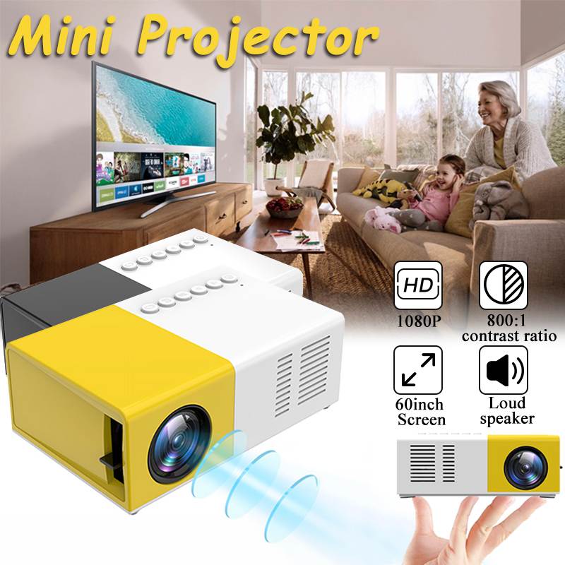 YG300 Portable Mini Projector with Remote Control (Full HD Projector Home Theater)
