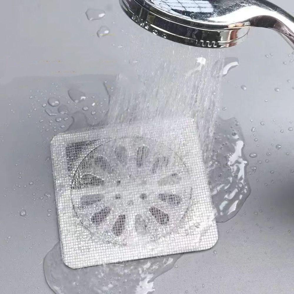 Anti-blocking Disposable Hair Catchers Mesh Filter Mesh Stickers Shower Drain Cover Bathroom..