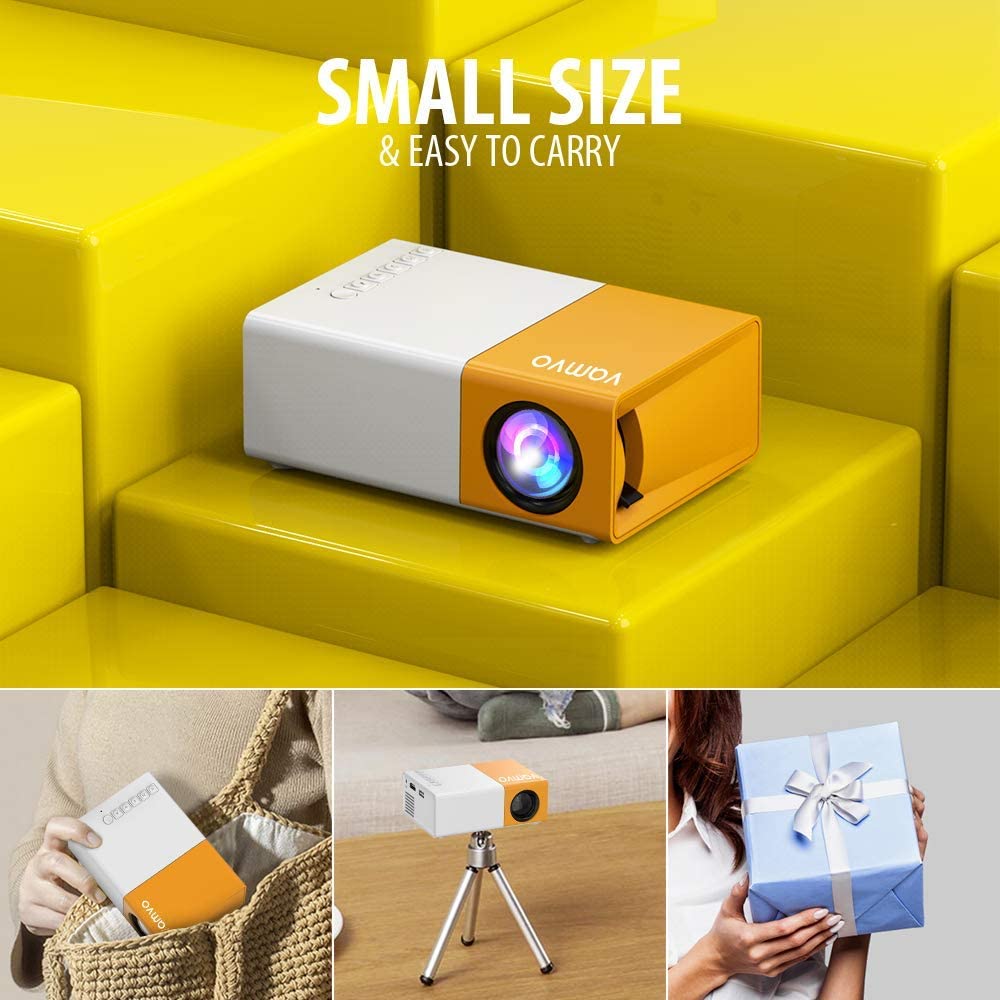 YG300 Portable Mini Projector with Remote Control (Full HD Projector Home Theater)