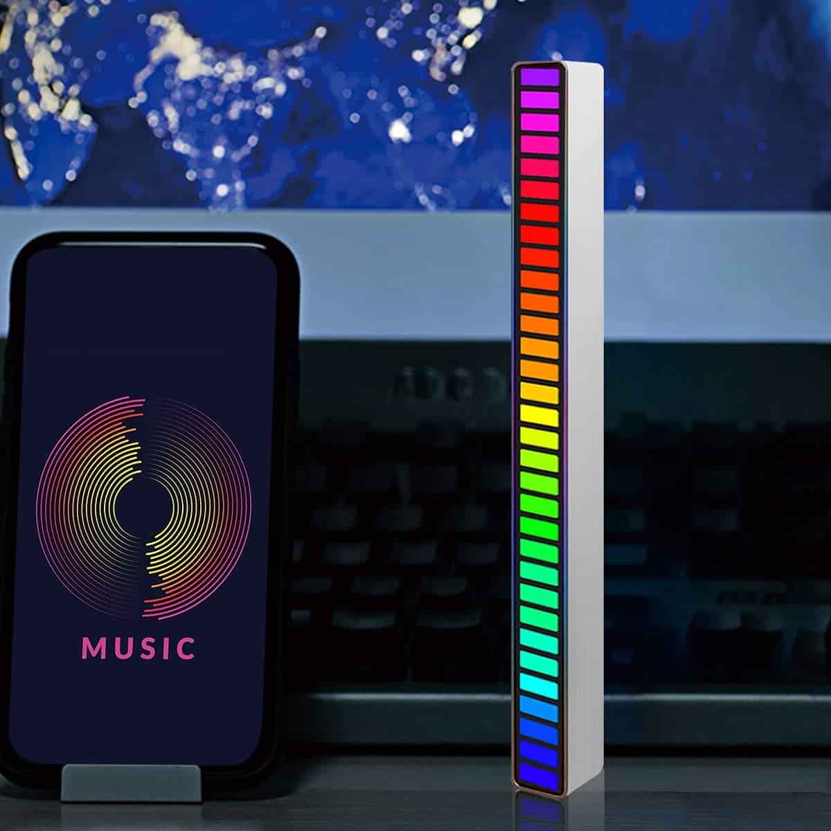 LED Strip Sound Control Music Pickup Atmosphere Light 32-Bit Voice-activated Rhythm Light Stick RGB (Original : RGBL)