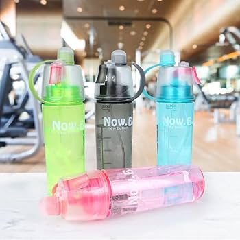 2 in 1 Drink and Mist Water Bottle, Sports Spray Water Bottle Straw Outdoor Bicycle