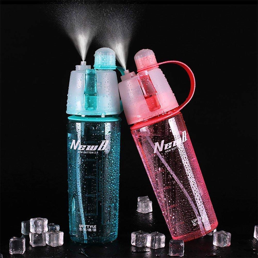 2 in 1 Drink and Mist Water Bottle, Sports Spray Water Bottle Straw Outdoor Bicycle