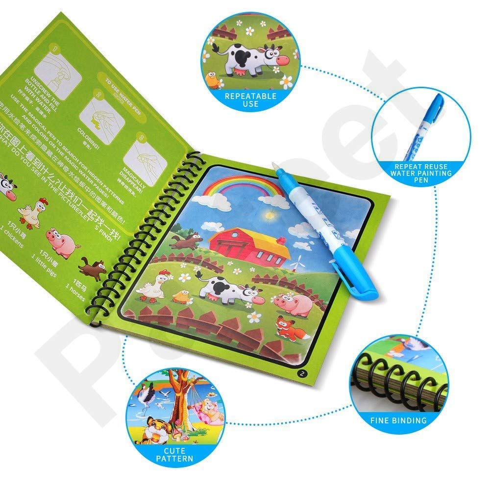 Magic Water Painting Book (Reuseable)