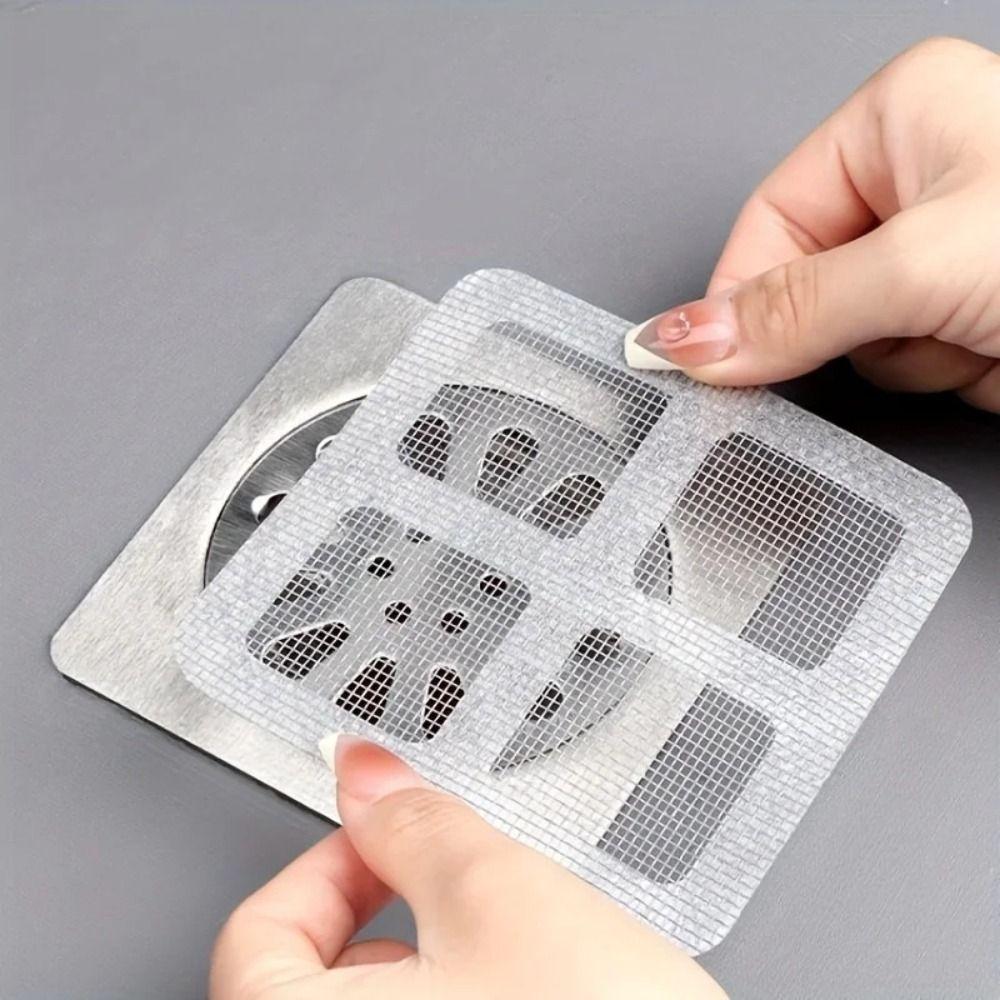 Anti-blocking Disposable Hair Catchers Mesh Filter Mesh Stickers Shower Drain Cover Bathroom..