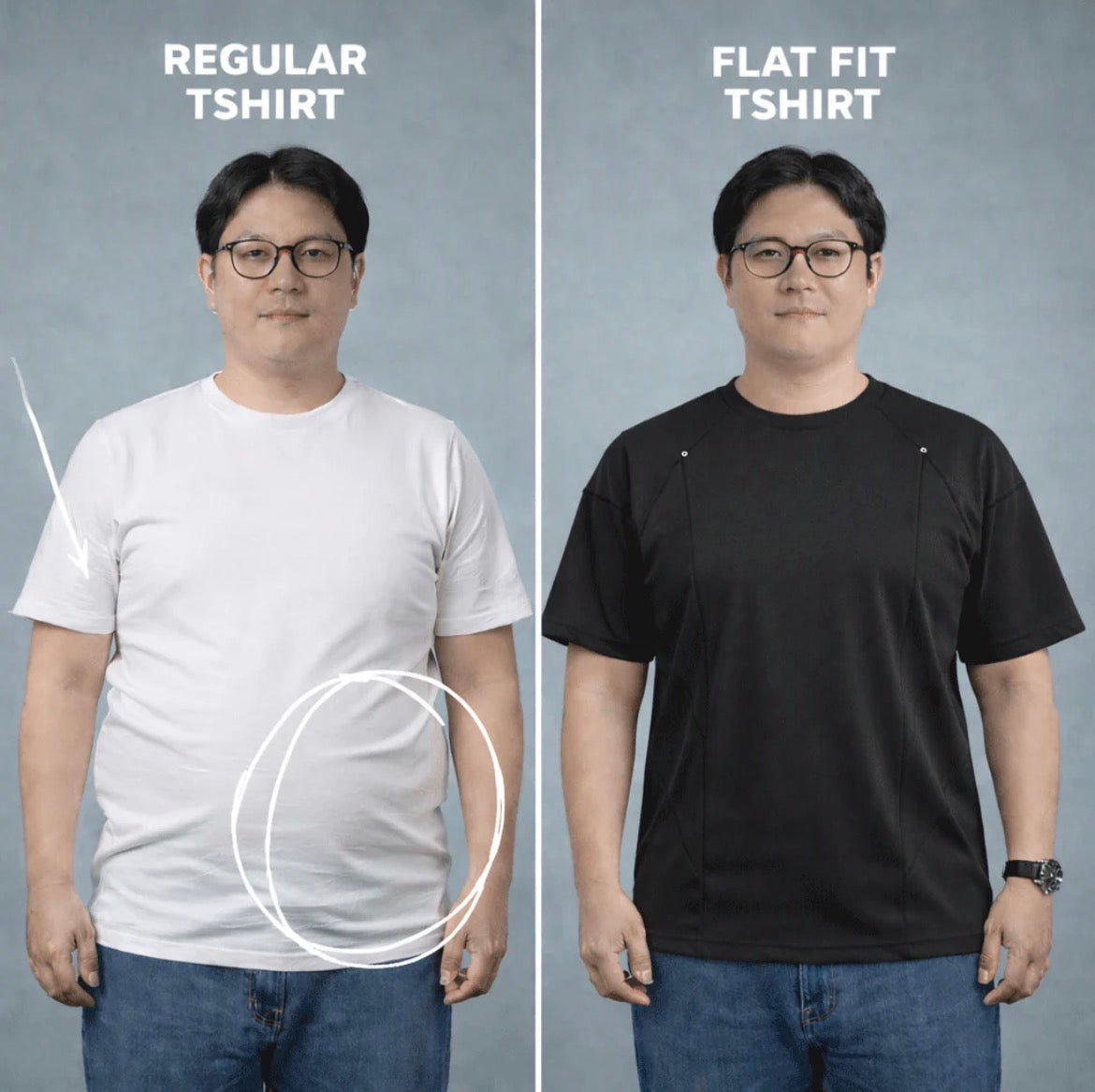 SlimAura - Square Cut Adaptive T Shirt For Big Tummy