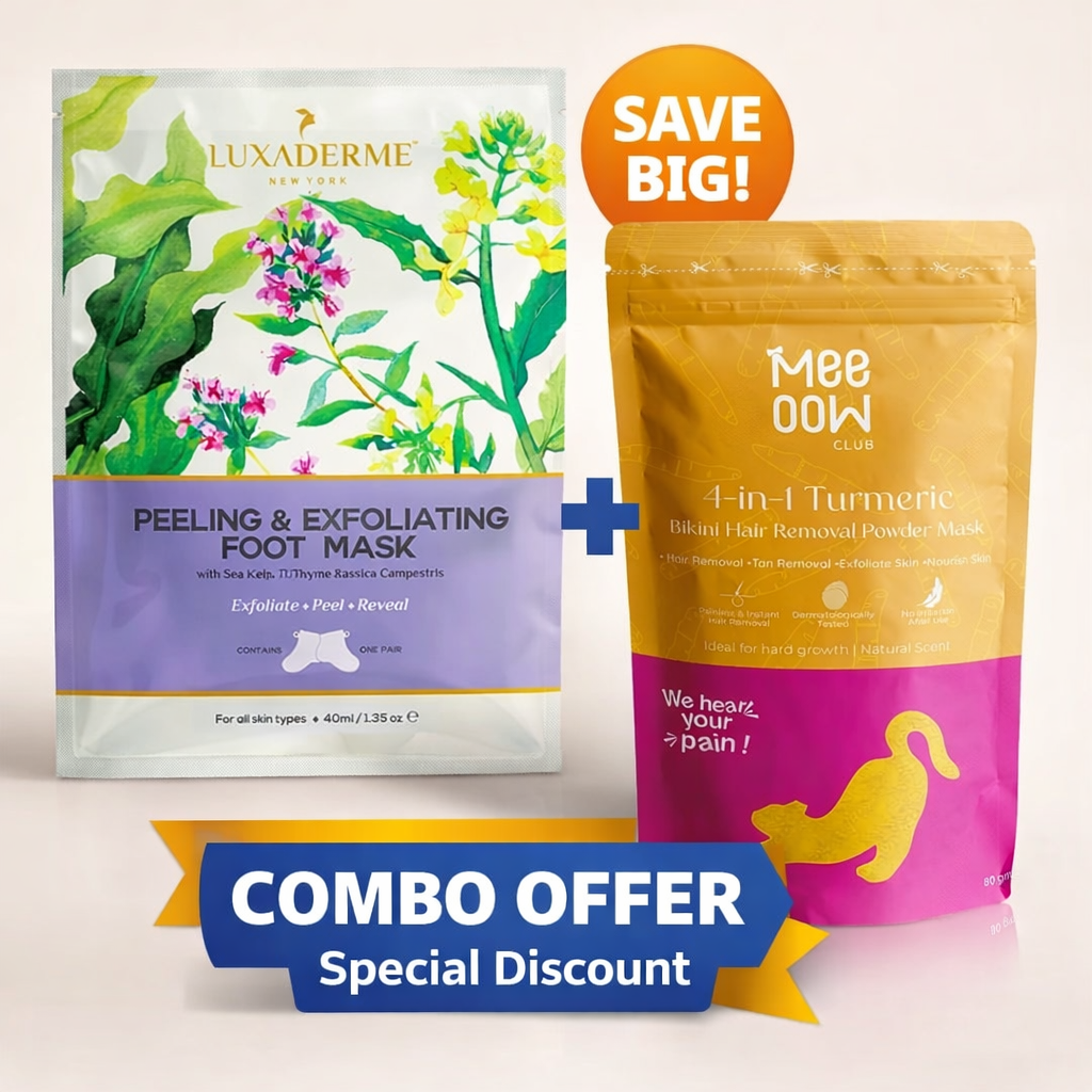 Top Trending Meow Body Hair Removal Wax Powder + Peeling Foot Mask COMBO
