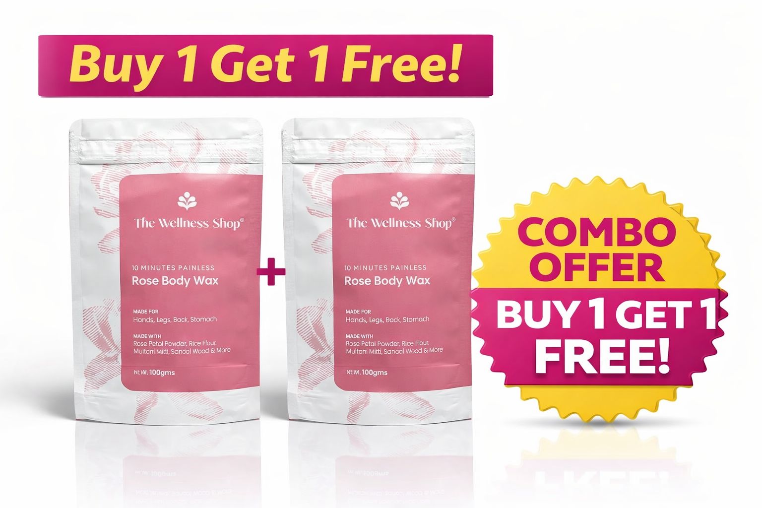 buy 1 get 1 free Rose Hair Removal Powder - Full Body Wax (BUY 1 GET 1 FREE)
