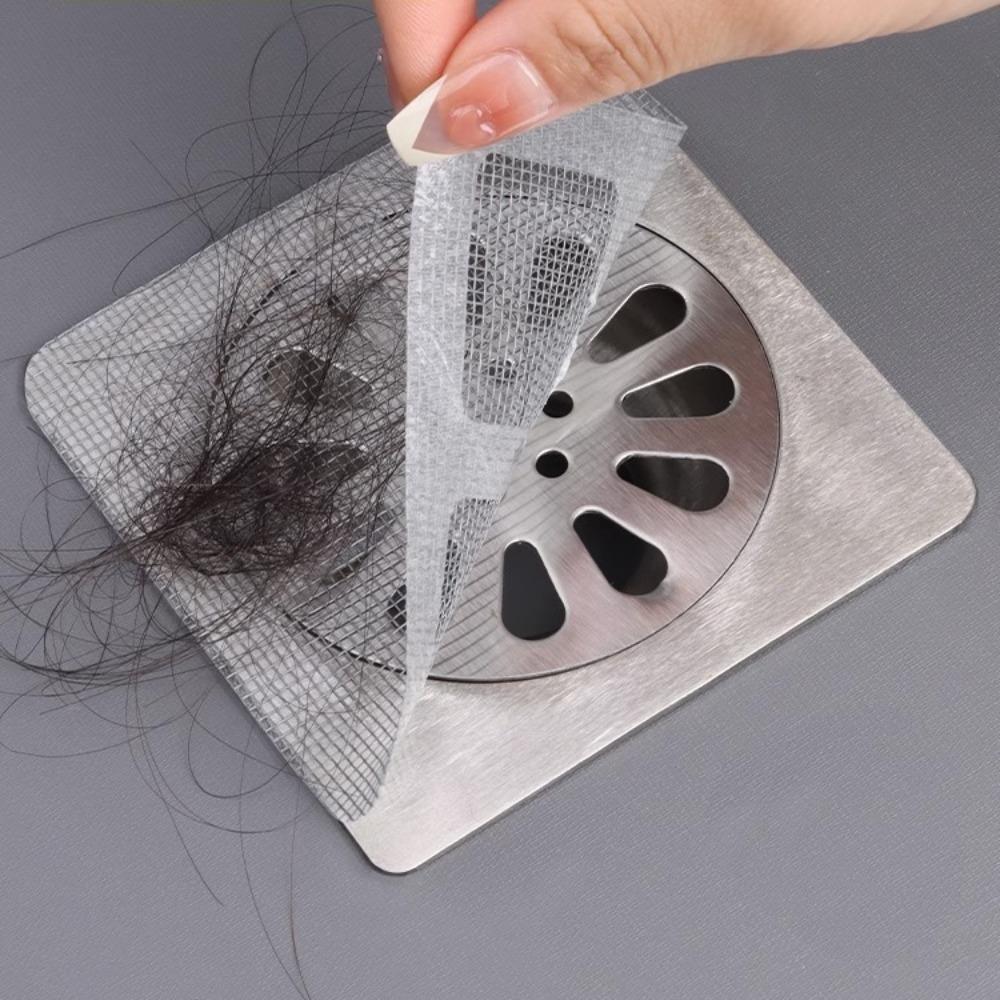 Anti-blocking Disposable Hair Catchers Mesh Filter Mesh Stickers Shower Drain Cover Bathroom..