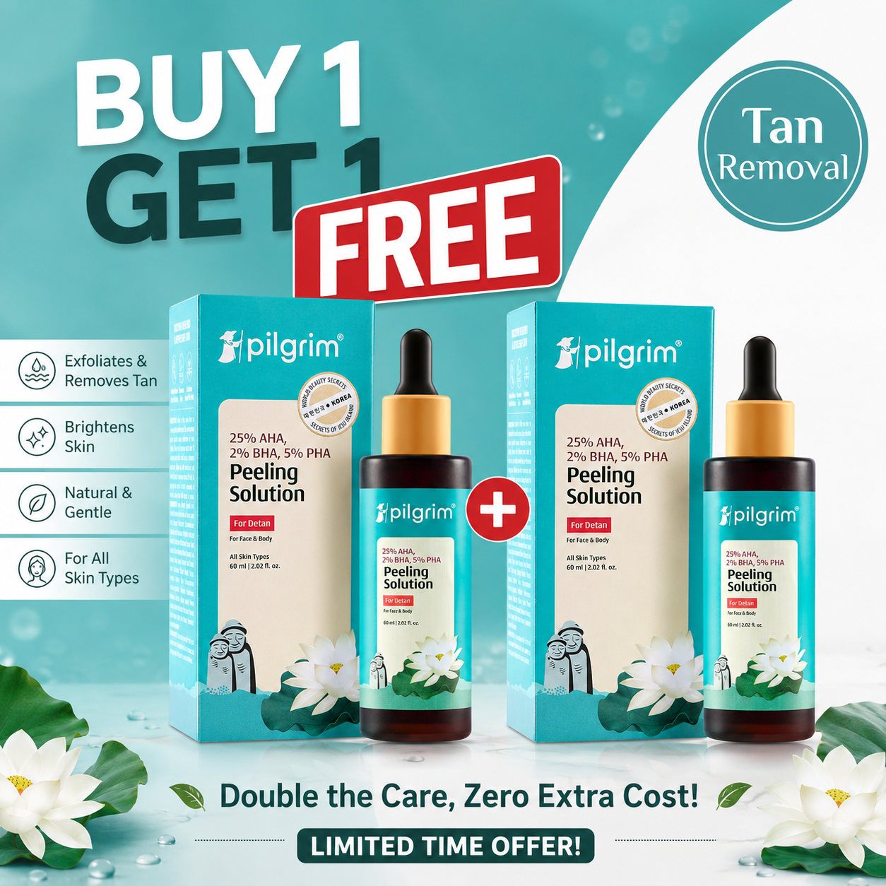 25% AHA, 2% BHA, 5% PHA Peeling Solution.. ( buy 1 get 1 free )