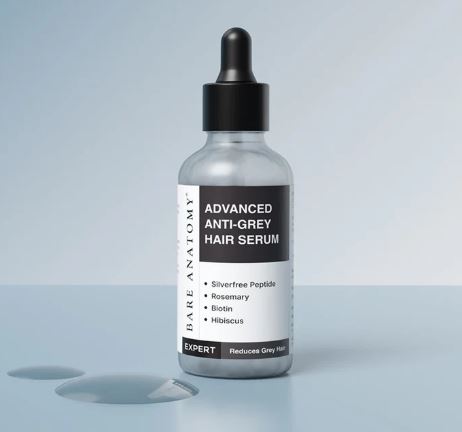 Advanced Anti-Grey Hair Serum with Silverfree Peptide, Rosemary & Biotin.
