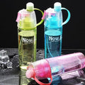 2 in 1 Drink and Mist Water Bottle, Sports Spray Water Bottle Straw Outdoor Bicycle