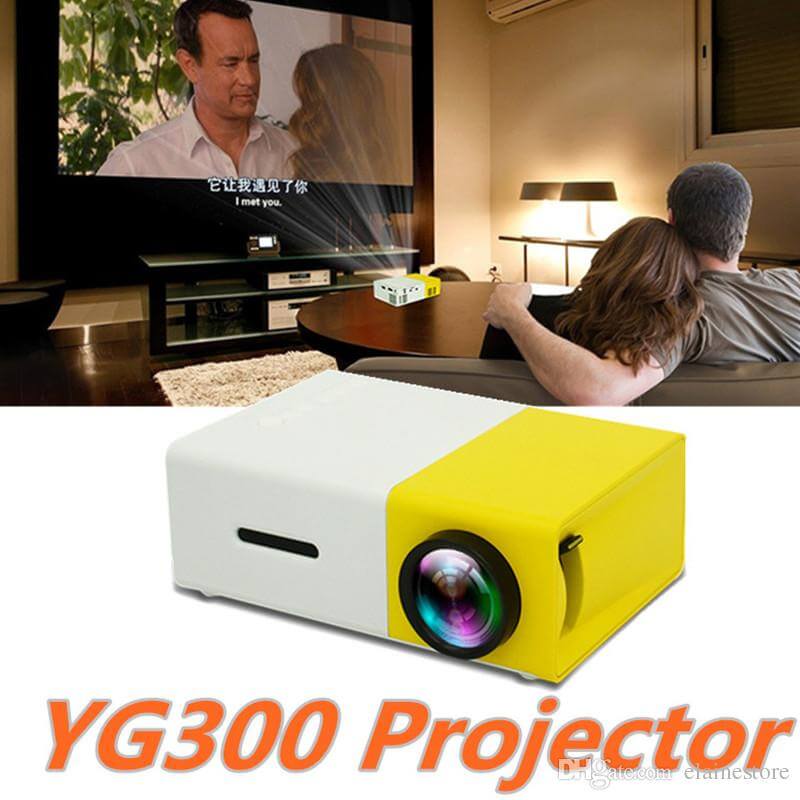 YG300 Portable Mini Projector with Remote Control (Full HD Projector Home Theater)
